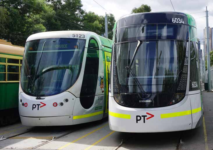 Yarra Trams Citadis Bumblebee 1 5123 & Clas E 6034